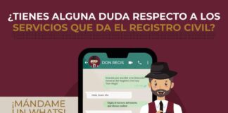 Ofrece Registro Civil del Estado asesorías de trámite vía WhatsApp