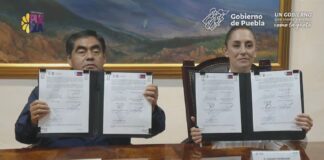 Apapachan a Claudia Sheinbaum en Casa Aguayo; firma convenio de seguridad con Barbosa