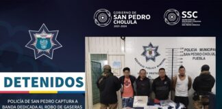Policía de San Pedro Cholula captura a banda dedicada al robo de gaseras