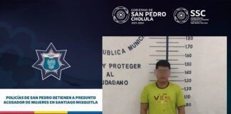 Policía de San Pedro Cholula detiene a presunto acosador de mujeres en Santiago Mixquitla