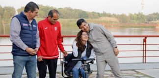 Eduardo Rivera entrega rehabilitación del Parque Centenario Laguna de Chapulco