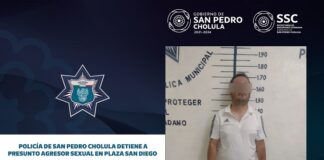 Policía de San Pedro Cholula detiene a presunto agresor sexual en Plaza San Diego