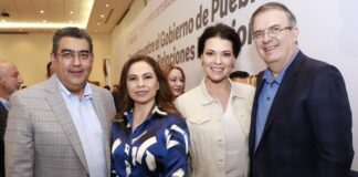 Ebrard en campaña en Puebla; reconoce apertura del gobernador Sergio Salomón