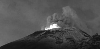 Continua la actividad del Popocatépetl; 1411 minutos de tremor
