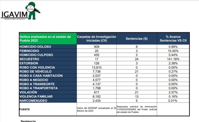 IGAVIM DELITOS SENTENCIA