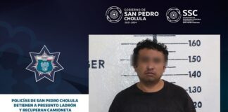 Policías de San Pedro Cholula detienen a presunto ladrón y recuperan camioneta