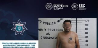 Policías de San Pedro Cholula evitan privación ilegal de la libertad contra una mujer