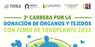 Invitan ISSSTEP y Cenatra a la carrera “Amor es donar, donar es amor”
