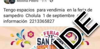 Alertan de fraudes de espacios para la Feria de San Pedro Cholula