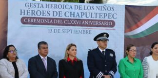 Encabeza Paola Angon ceremonia del CLXXVI aniversario de la Gesta Heroica de los Niños Héroes de Chapultepec