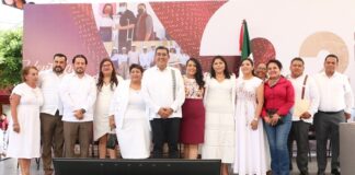 Diálogo, comunicación y unidad, pide Sergio Salomón en informe de Irene Olea en Izúcar de Matamoros