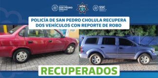 Policía de San Pedro Cholula recupera dos vehículos con reporte de robo