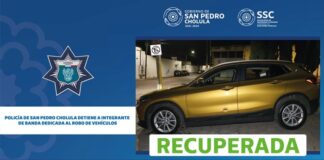 Detiene Policía de San Pedro Cholula a presunto integrante de banda de robo de vehículos