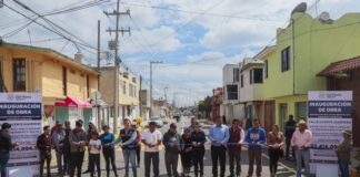 Paola Angon entrega pavimentación de la calle Vicente Guerrero en Tepontla