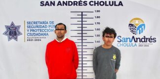 Mediante red de videovigilancia, detiene policía de San Andrés Cholula a dos hombres por robo