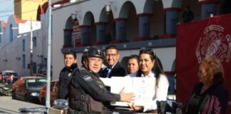 Irene Olea fortalece los cuerpos de Seguridad en Izúcar de Matamoros