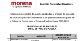 Tonantzin Fernández y Omar Muñoz van como candidatos a Cholula y Cuautlancingo por Morena