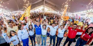 Mario Riestra y Eduardo Rivera encabezan cierre de campaña con mas de 2500 poblanos del sur