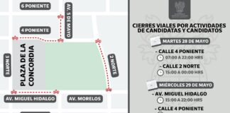 Se implementarán cierres viales durante 28 y 29 de mayo en cabecera municipal de San Pedro Cholula