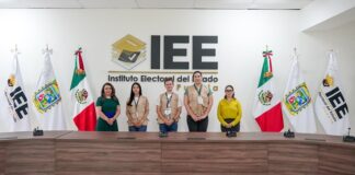 Consejeras y consejeros electorales del IEE se reúnen con observadores internacionales
