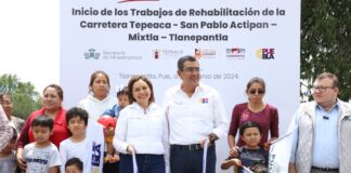 El Gobernador Sergio Salomón abandera la rehabilitación de la carretera Tepeaca-Tlalnepantla