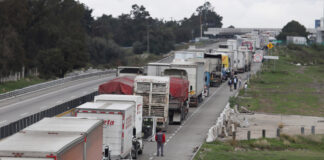 Congestionamiento en autopista Puebla – Veracruz, por protesta de transportistas