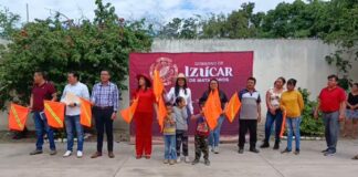 Arranca Irene Olea la colocación de techo en el jardín de niños “Hermanos Serdán” en el Barrio La Magdalena