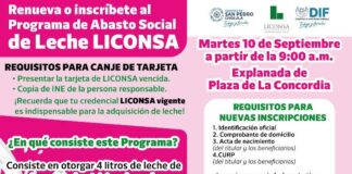 Invita el gobierno de Cholula a “Jornada de canje de tarjeta o afiliación” del programa Liconsa