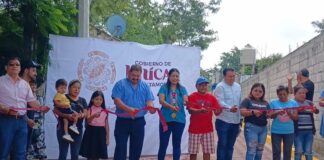 Irene Olea inaugura la pavimentación con adoquín de la privada El Mangal