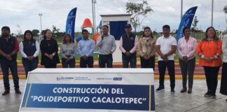 Edmundo Tlatehui inaugura Polideportivo en San Antonio Cacalotepec