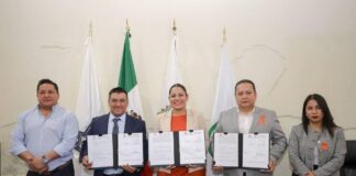 Lupita Cuautle firma convenio de colaboración en beneficio de la Policía de San Andrés Cholula