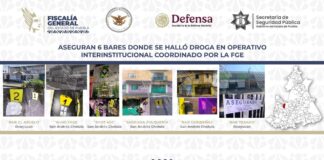 Aseguran 6 bares donde se halló droga en operativo interinstitucional coordinado por la FGE