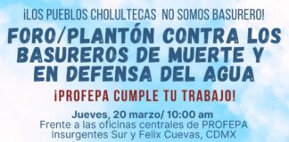 Llegará protesta a PROFEPA en CDMX sobre basurero de Cholula