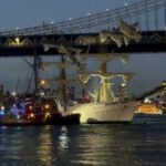 Condiciones adversas complican maniobra del buque escuela Cuauhtémoc en aguas de Brooklyn