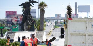 Realiza Gobierno de la Ciudad jornada de mantenimiento en la Vía Atlixcáyotl