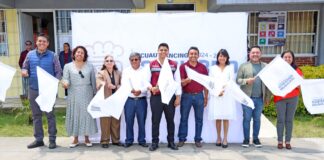 Arranca Omar Muñoz construcción de arco techos en bachilleratos de San Lorenzo Almecatla