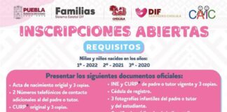 Abren inscripciones en los 14 CAIC’s de San Pedro Cholula