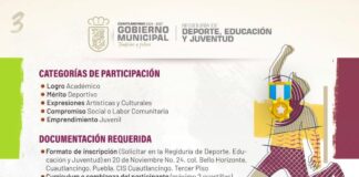 Cuautlancingo reconoce a su juventud: lanzan convocatoria para los Premios de la Juventud 2025