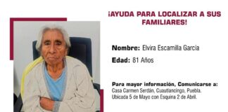 DIF Cuautlancingo busca a la familia de la señora Elvira Escamilla
