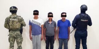Tras denuncias al 089, detienen SSP y SEMAR a tres presuntos narcomenudistas