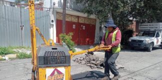 Campaña Capitalina Bacheando Puebla: mejora vialidades en el sur de la ciudad