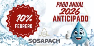 SOSAPACH invita a aprovechar el 10% de descuento en el pago anual anticipado durante febrero