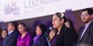 Destaca Lupita Cuautle avances y estrategias a favor de las mujeres, en ceremonia cívica