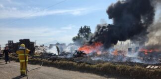 Segundo incendio en recicladora clandestina en Coronango