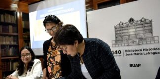 Lilia Cedillo destaca riqueza documental de Puebla al inaugurar Coloquio Internacional Bibliotecas Centenarias