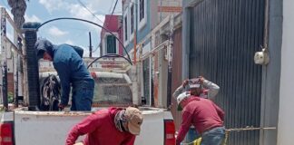 Sosapach atiende hundimiento en el centro de San Pedro Cholula