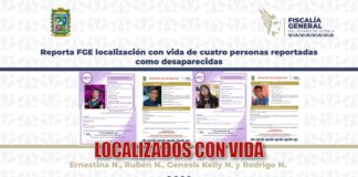 Reporta FGE localización con vida de cuatro personas reportadas como desaparecidas