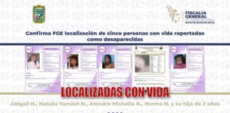 Confirma FGE localización de cinco personas con vida reportadas como desaparecidas