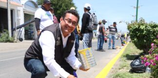 Participa diputado Pável Gaspar en faena comunitaria en Izúcar de Matamoros