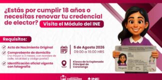 Ayuntamiento de Coronango e INE servicios para tramitar y renovar la credencial para votar